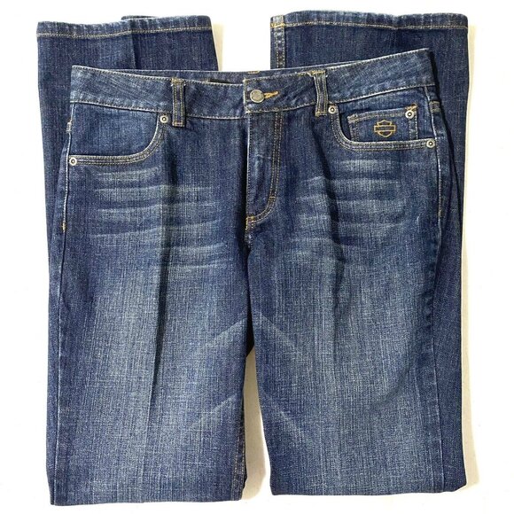 Harley-Davidson Denim - Harley Davidson Bootcut Jeans Womens Size 6 Moto Biker Cowboy Western Country